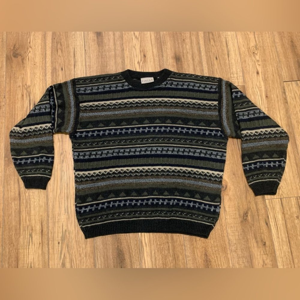 Vintage TipTop Grandpa Coogi Style Sweater Medium